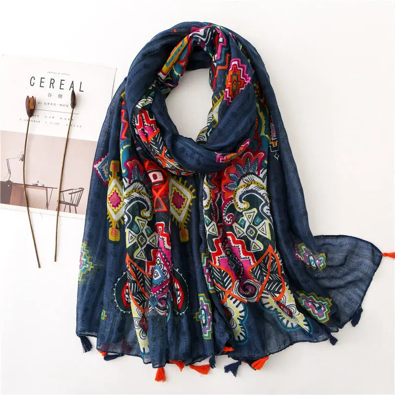 Foulard bleu KIARA - Coeur de Foulard