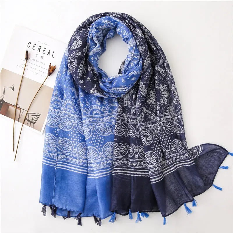 Foulard bleu KIERA - Coeur de Foulard