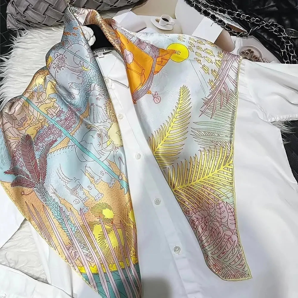 Foulard Carré Soie Femme CLEMENCE - Coeur de Foulard