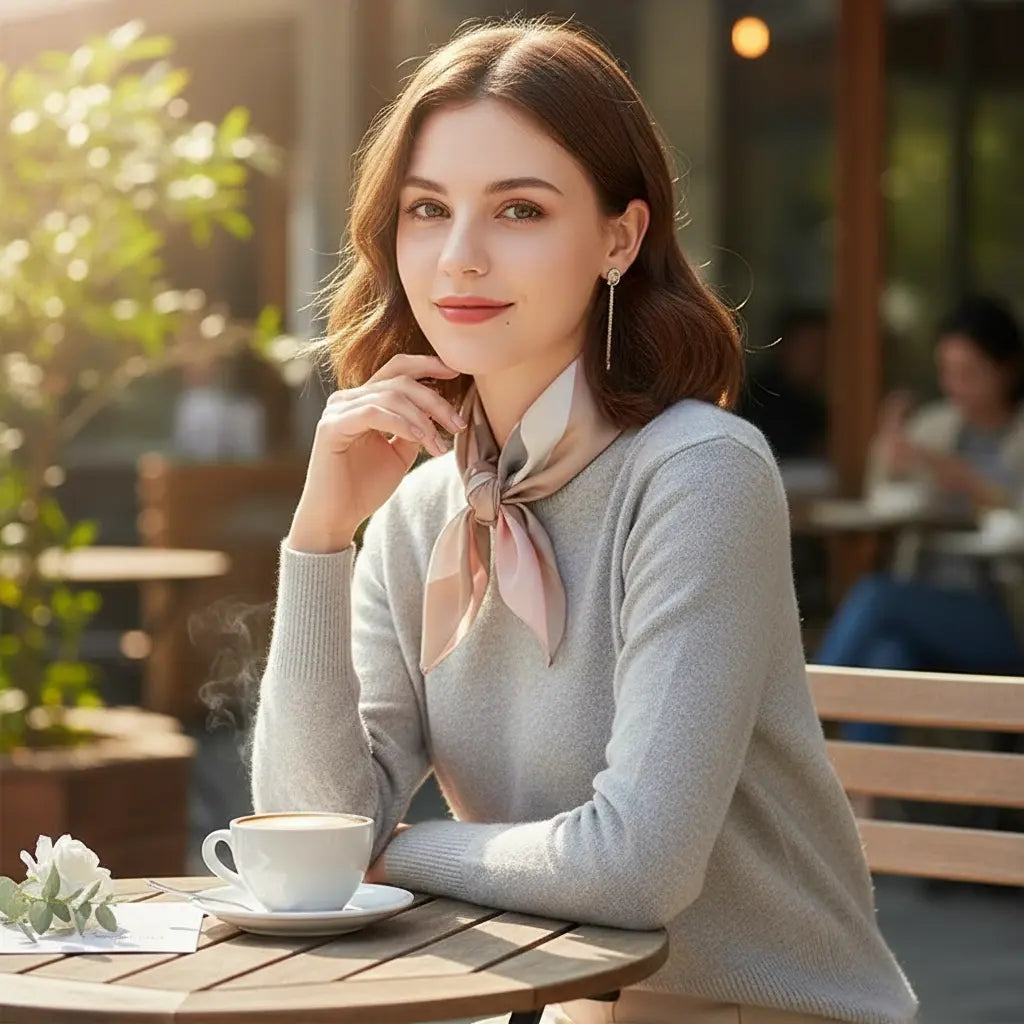 Foulard Carré Soie Femme Rose DELPHINE - Coeur de Foulard