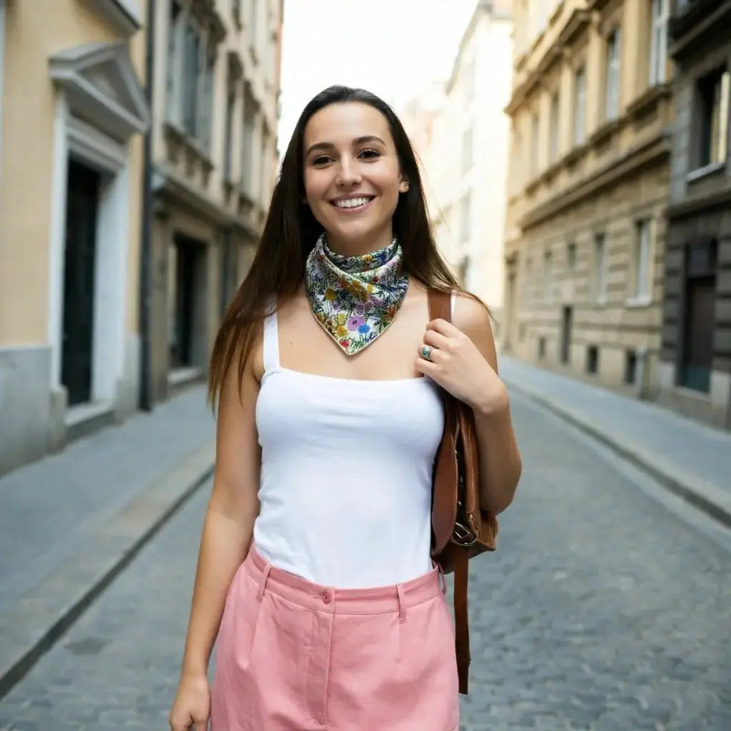 Foulard Cheveux Femme Carré Soie AGATHE - Coeur de Foulard