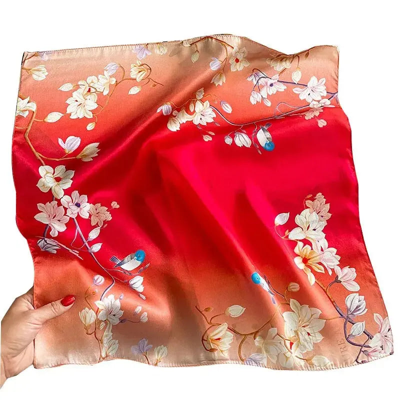 Foulard Cheveux Femme Carré Soie ARMELLE - Coeur de Foulard