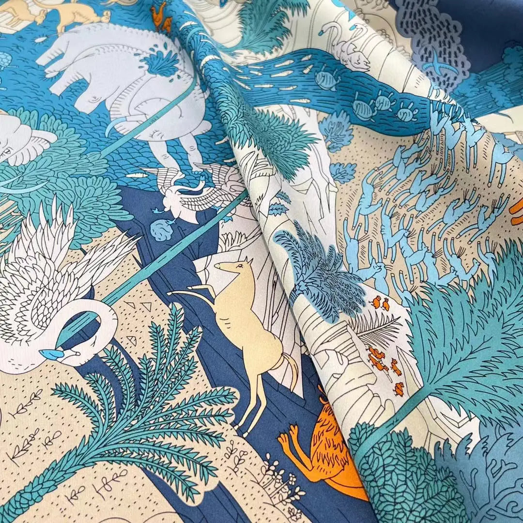 Foulard Cheveux Femme Carré Soie AVRIL blanc4 Coeur de Foulard