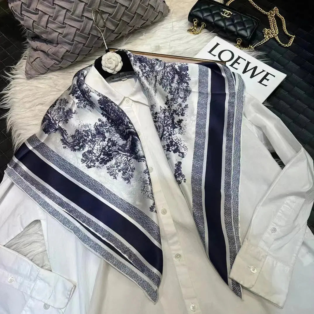 Foulard Cheveux Femme Carré Soie AZELIE Coeur de Foulard