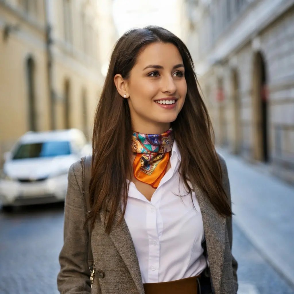 Foulard Cheveux Femme Carré Soie BEATRICE - Coeur de Foulard