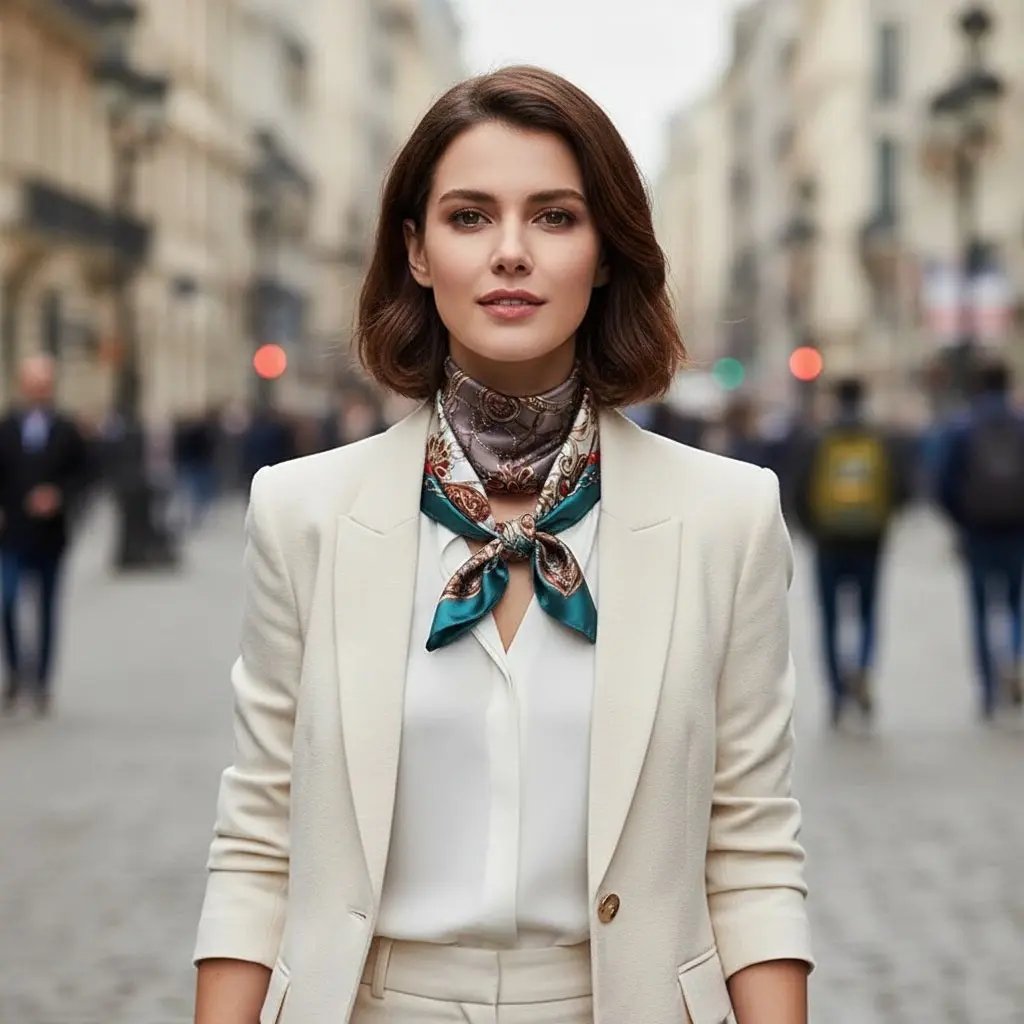 Foulard Chimio Carré Femme Multicolore Xavière - Coeur de Foulard