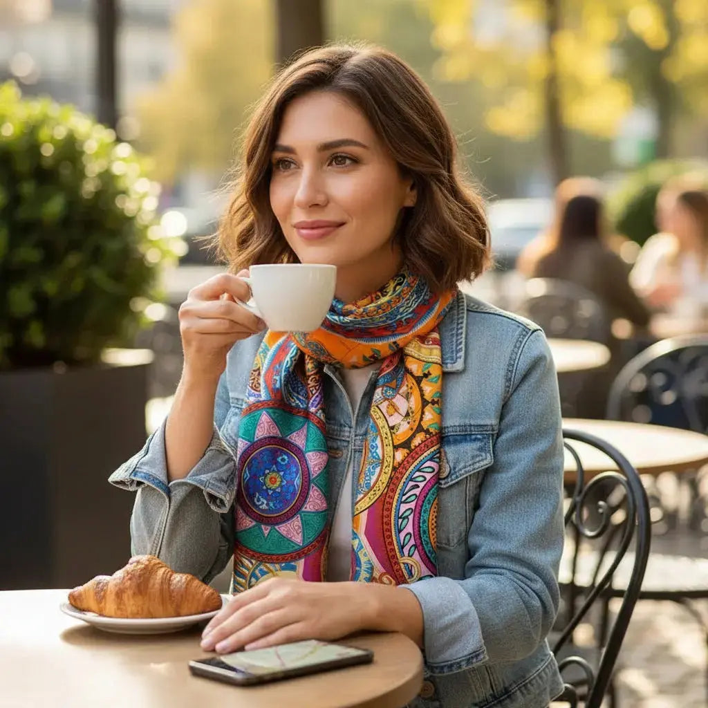 Foulard Cheveux Femme Carré Soie BEATRICE - Coeur de Foulard
