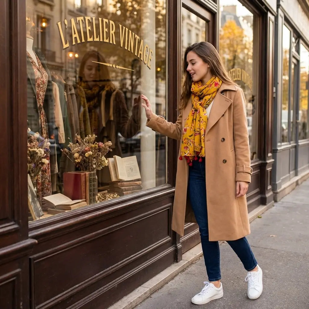 Foulard jaune JOURNEY - Coeur de Foulard
