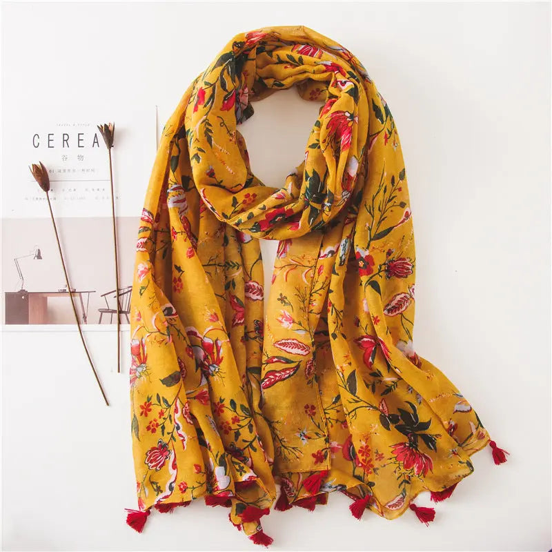 Foulard jaune JOURNEY - Coeur de Foulard