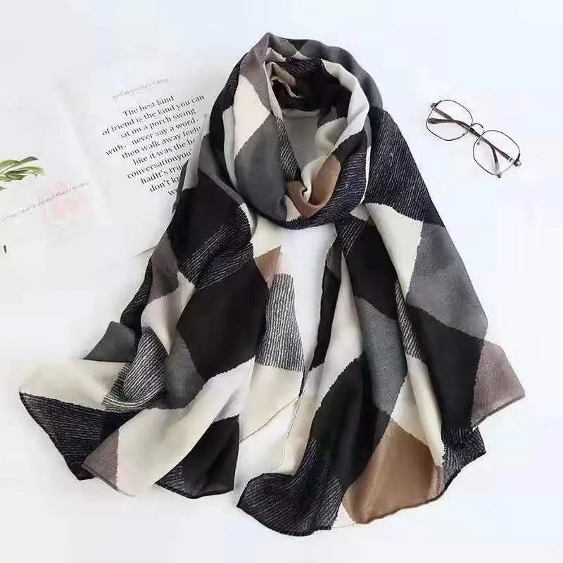 Foulard noir HAYDEN - Coeur de Foulard