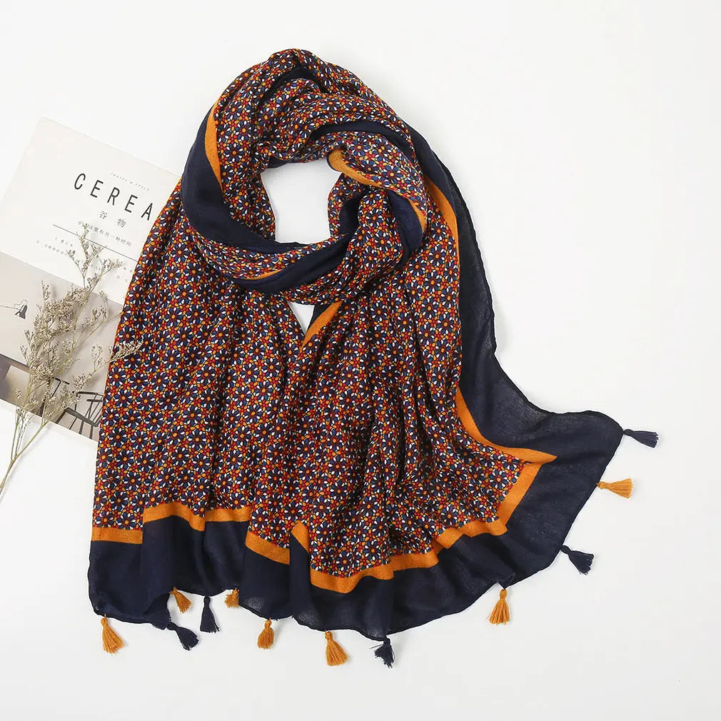 Foulard orange ELIANA - Coeur de Foulard
