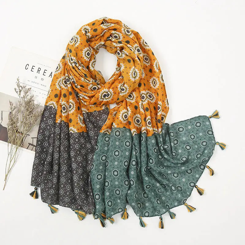 Foulard orange HADLEY - Coeur de Foulard