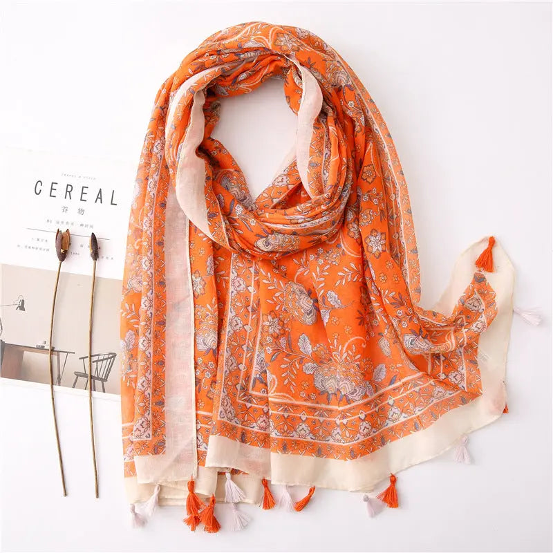 Foulard orange INDIE - Coeur de Foulard