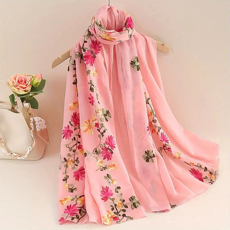 Foulard rose ALEAH - Coeur de Foulard