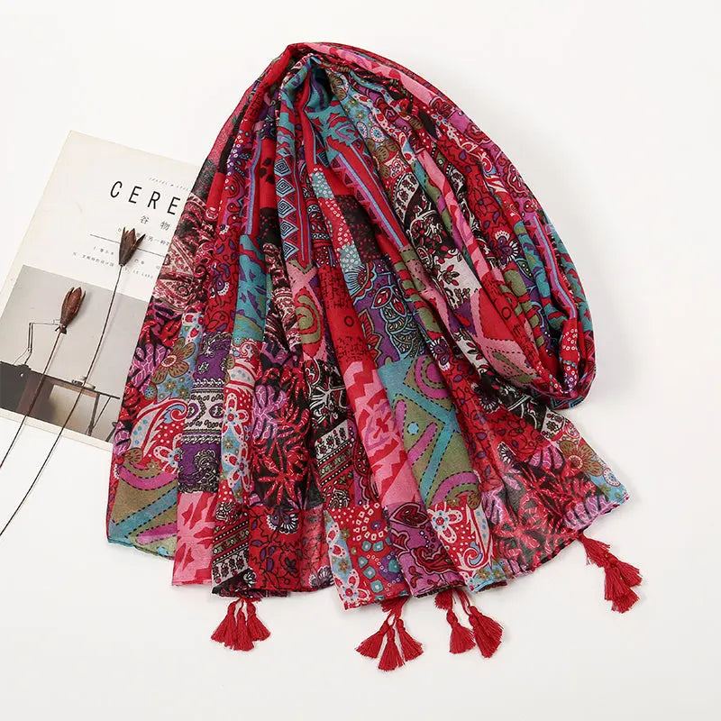 Foulard rouge EDEN - Coeur de Foulard