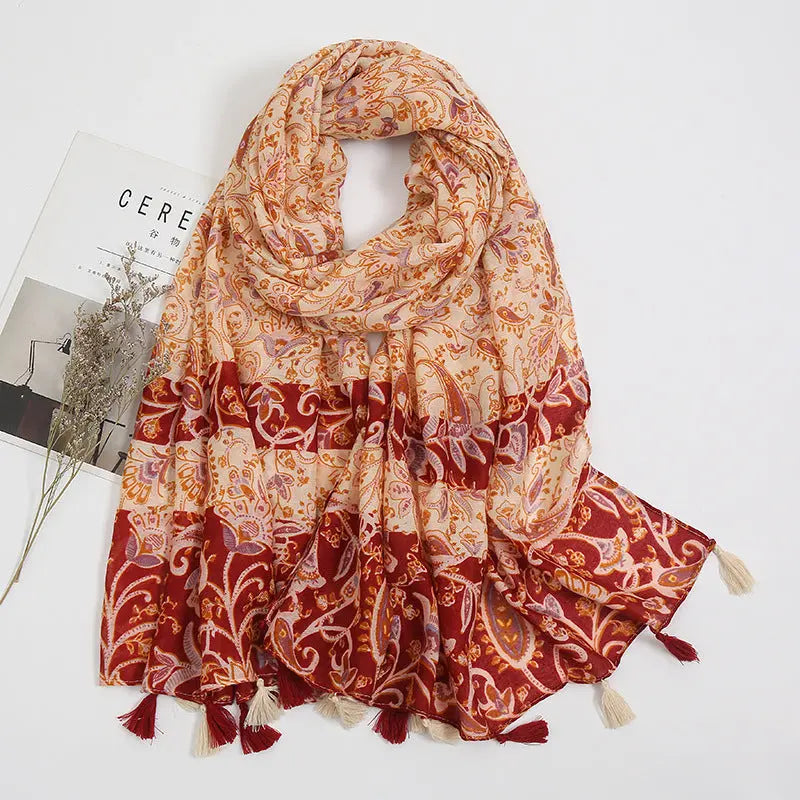Foulard rouge GEORGIA - Coeur de Foulard