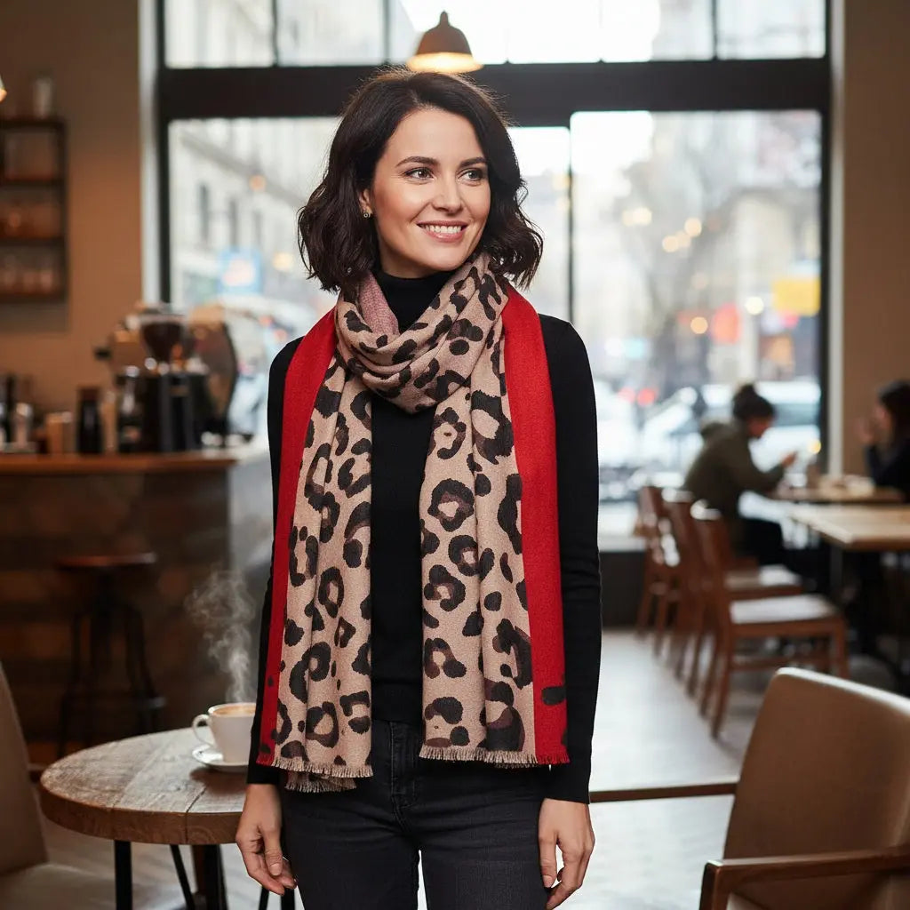 Foulard rouge - HANNAH - Coeur de Foulard