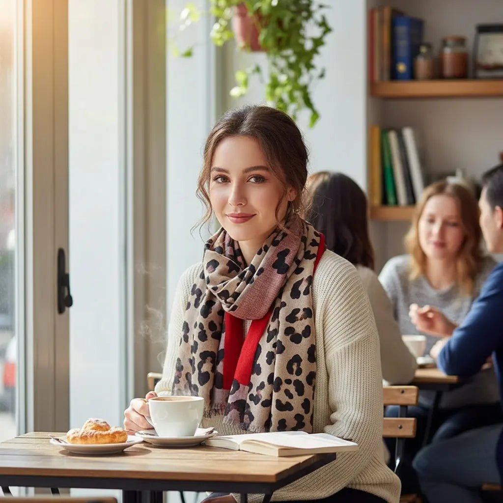 Foulard rouge - HANNAH - Coeur de Foulard