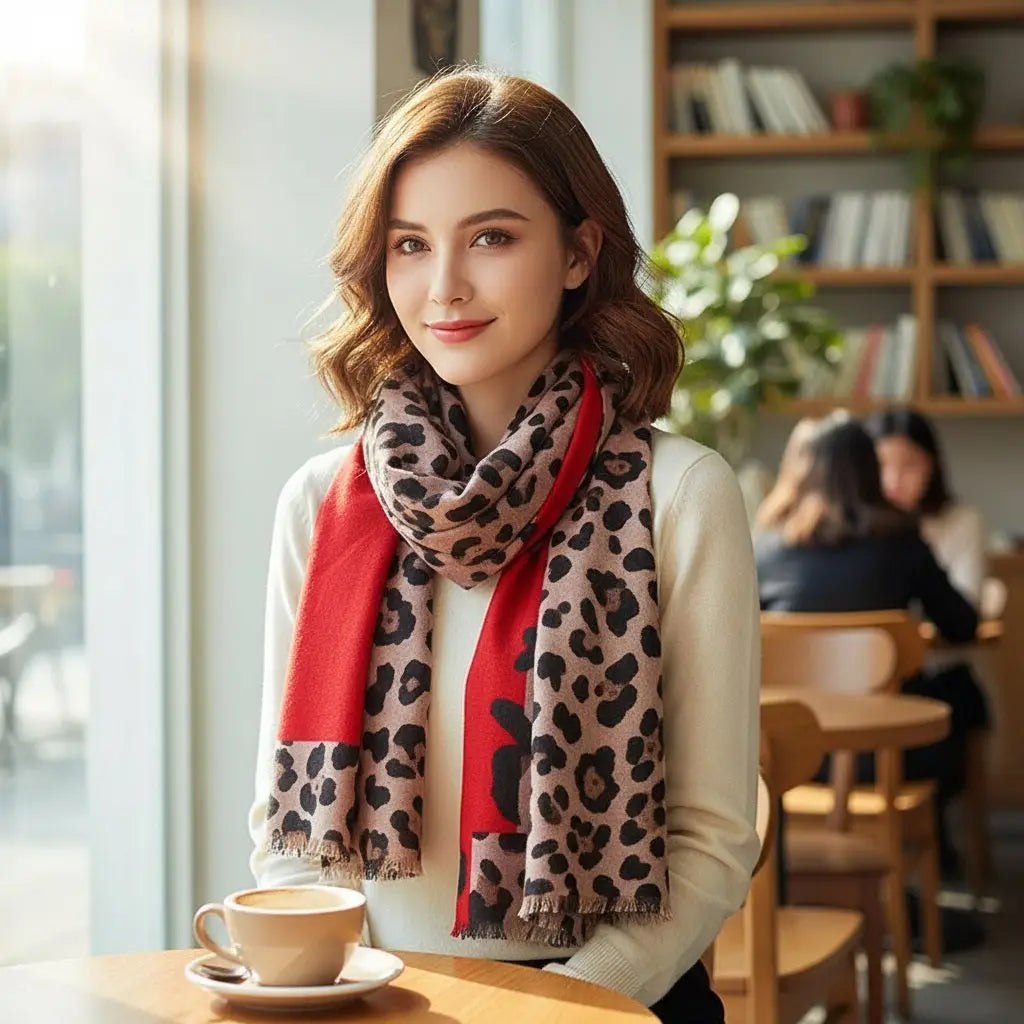 Foulard rouge - HANNAH - Coeur de Foulard