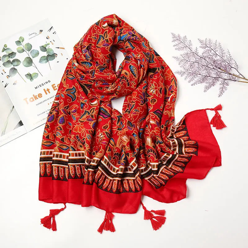 Foulard rouge HARMONY - Coeur de Foulard