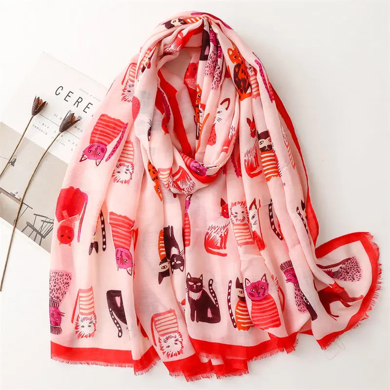 Foulard rouge JOY - Coeur de Foulard