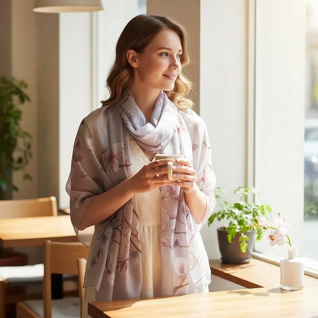 Foulard Soie - CHIHARU - Coeur de Foulard