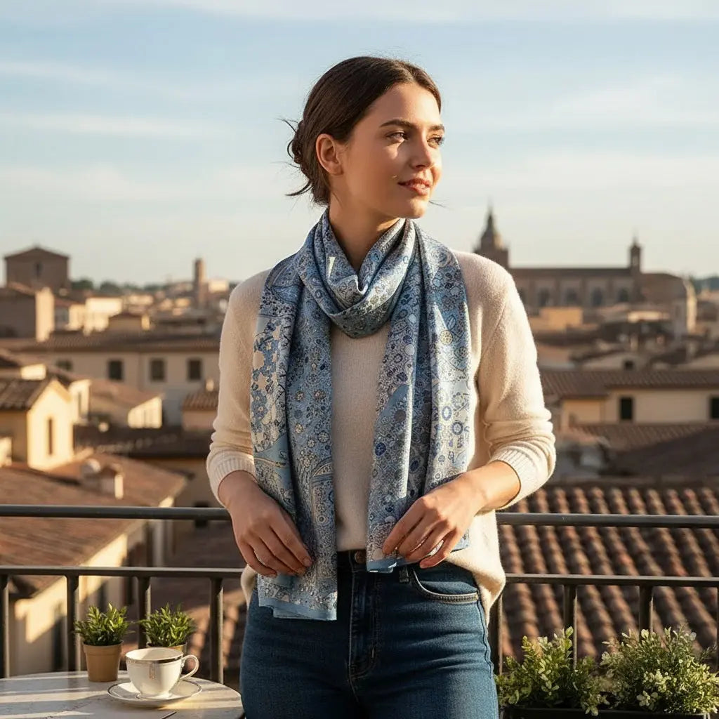 Foulard Soie Femme - ESTEFANIA - Coeur de Foulard