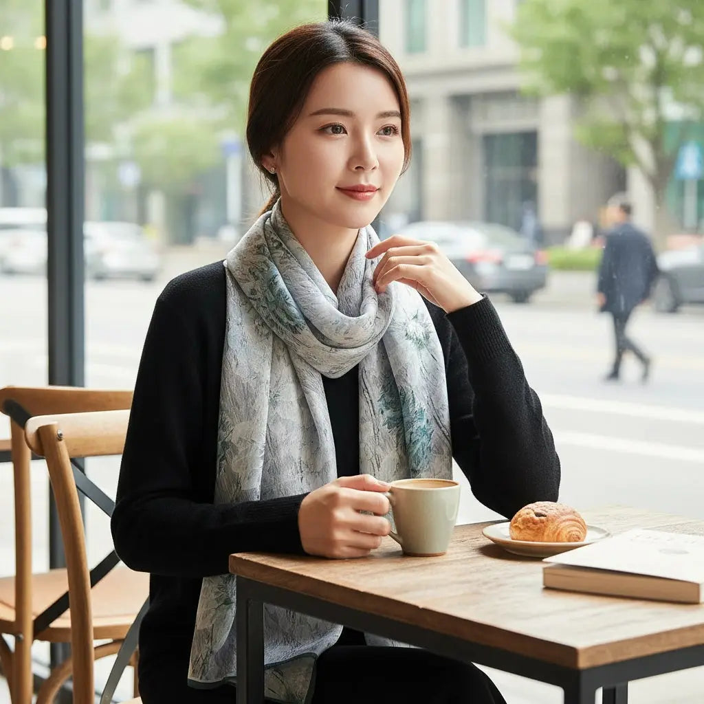 Foulard Soie Femme - ESTRELLA - Coeur de Foulard