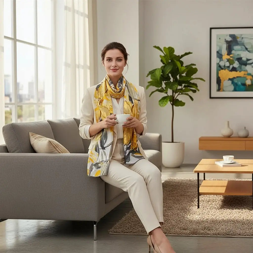 Foulard Soie Femme - GABRIELA - Coeur de Foulard