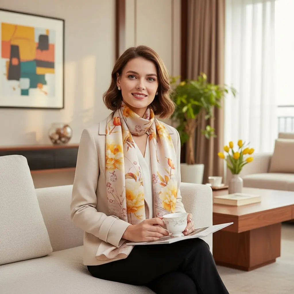 Foulard Soie Femme - MARIANA - Coeur de Foulard