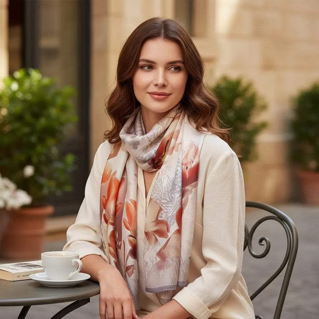 Foulard Soie Femme - NEREA - Coeur de Foulard