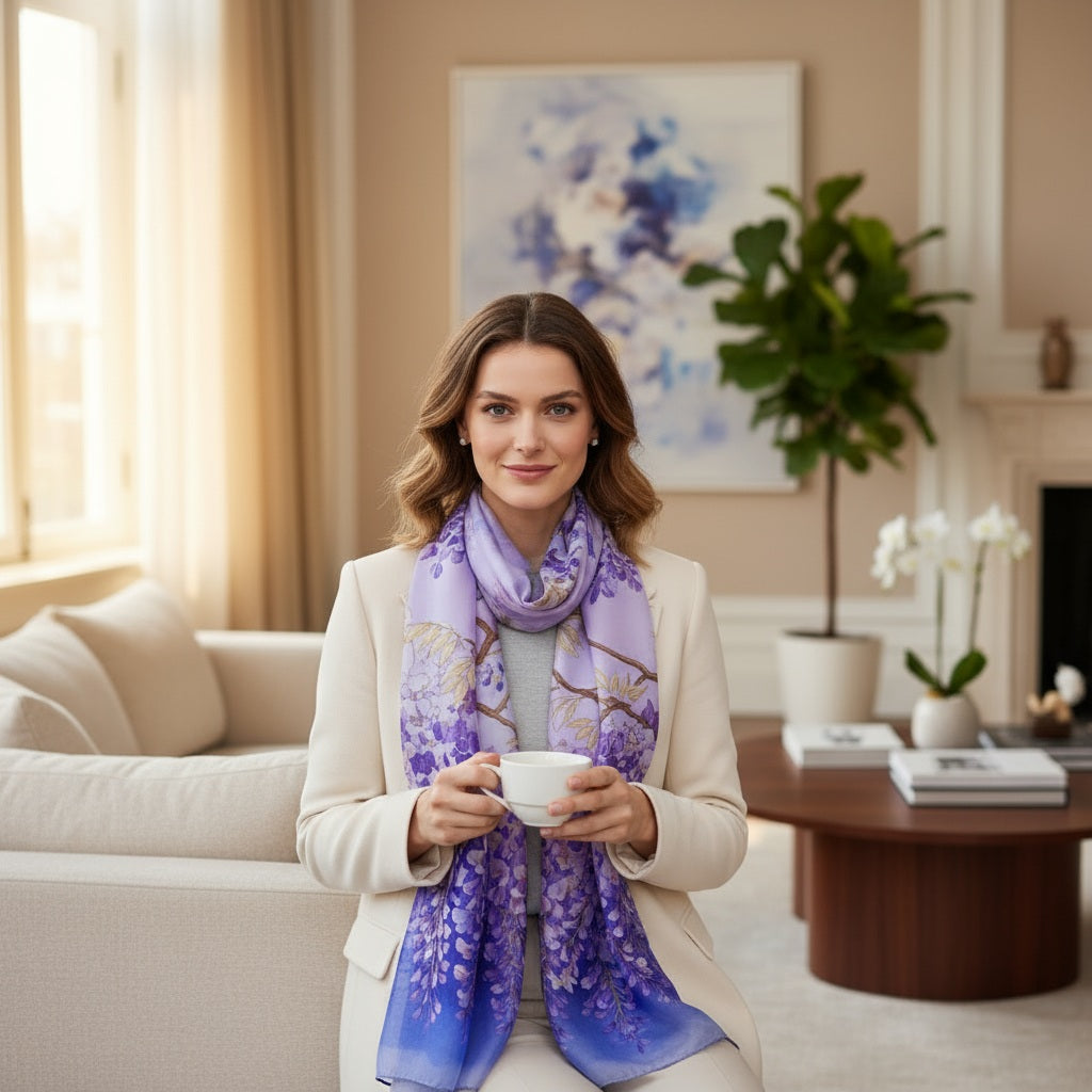 Foulard Soie - MEGUMI - Coeur de Foulard