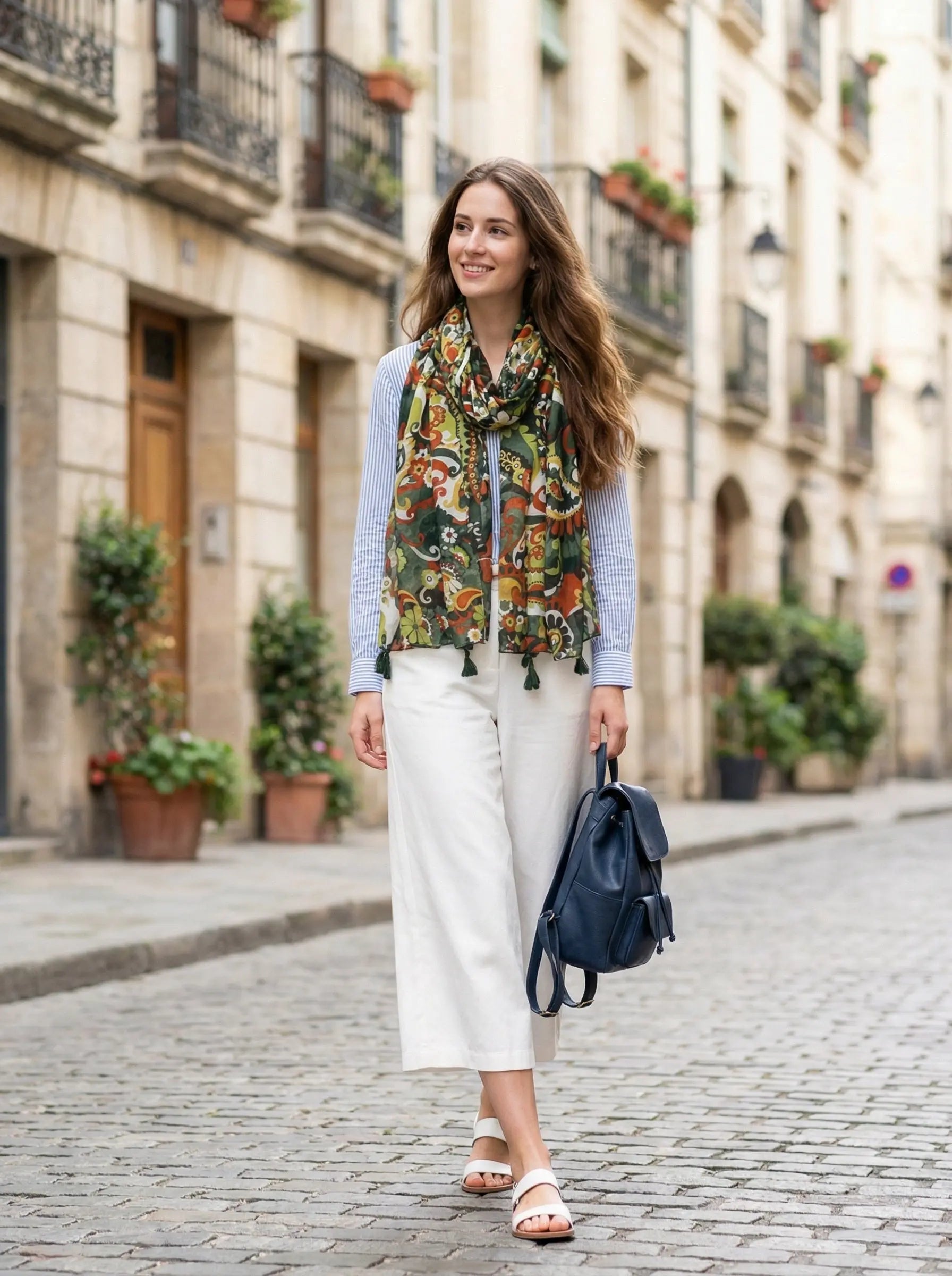 Foulard vert JULIA - Coeur de Foulard