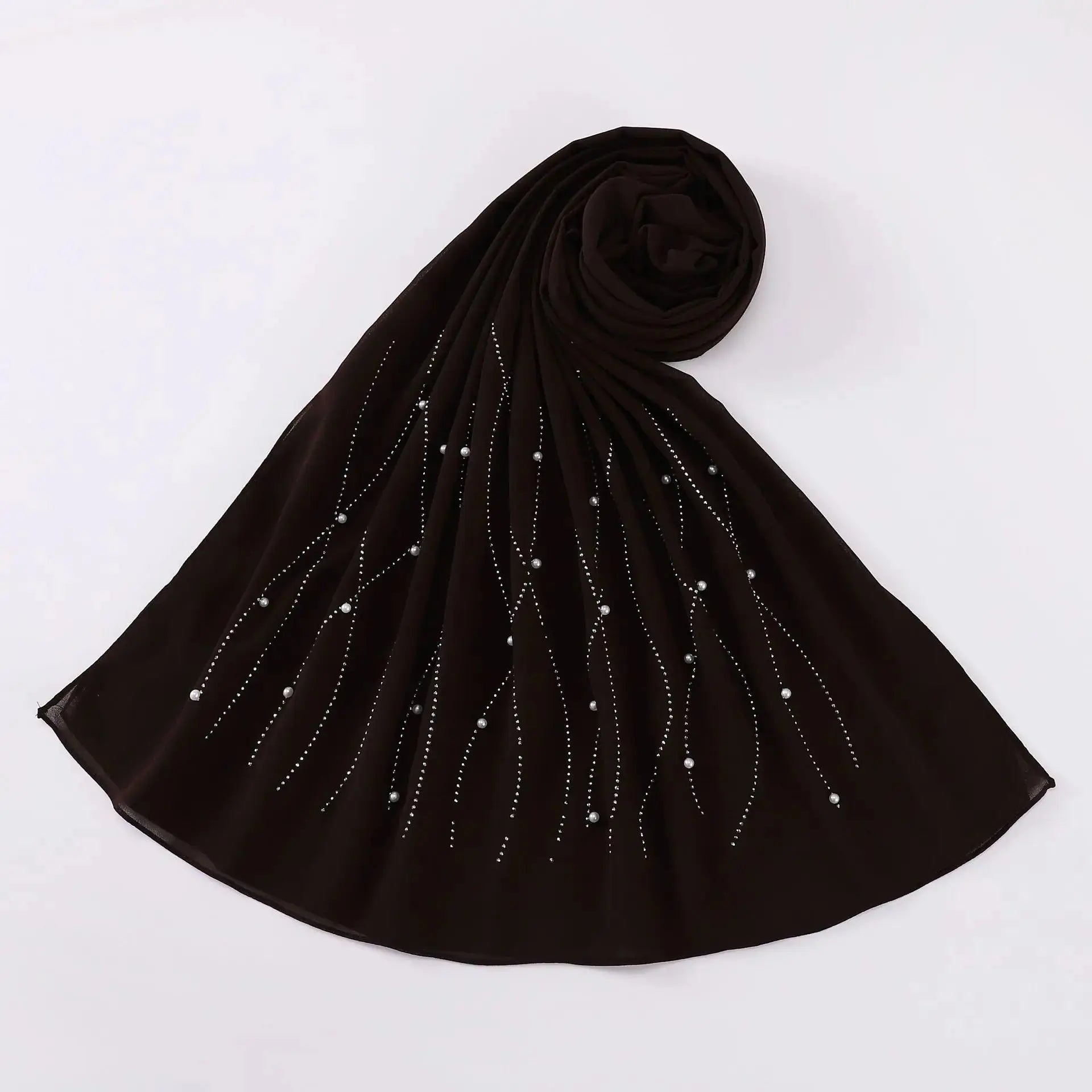 Hijab femme noir café - JANA - Coeur de Foulard