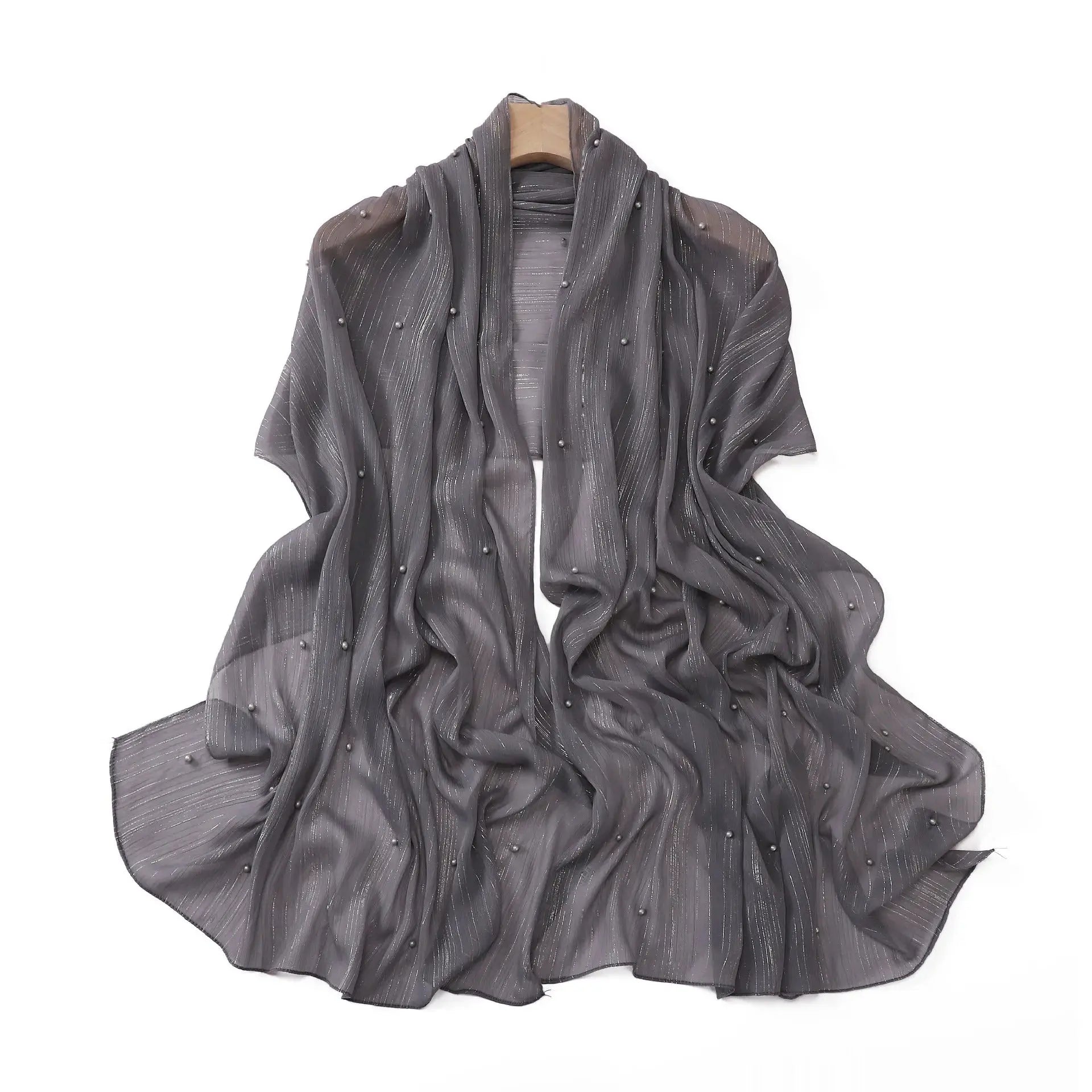 Hijab gris - HAWA - Coeur de Foulard