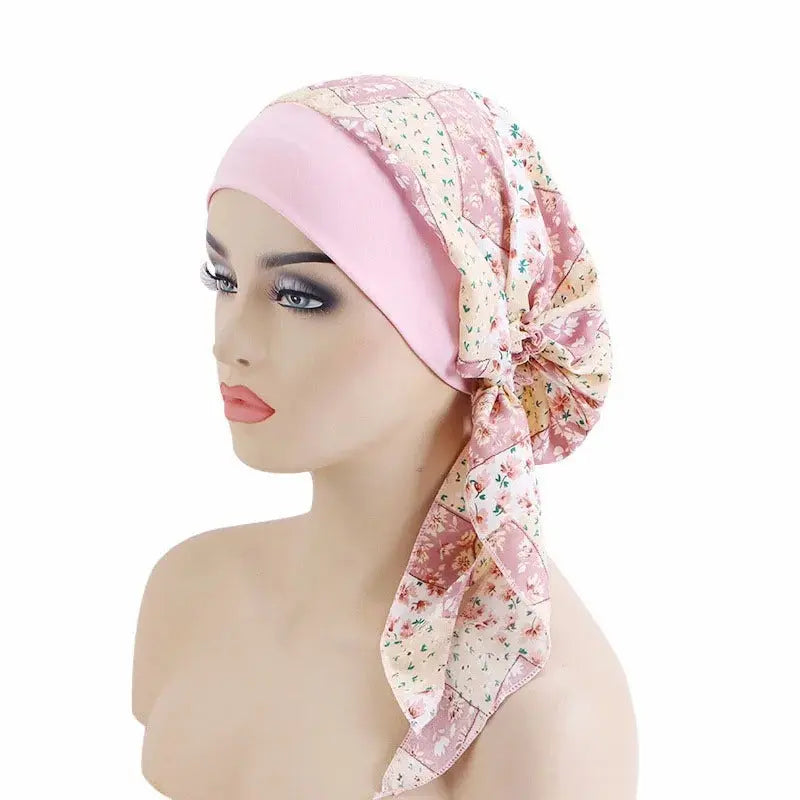 Foulard long chimio rose Diane Coeur de Foulard