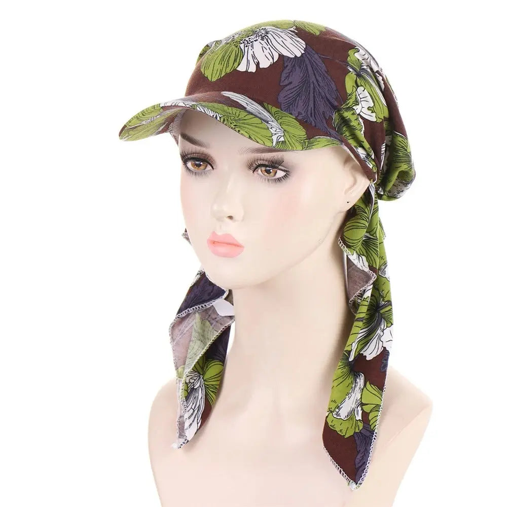 Foulard Chimio Casquette Vert à motifs Edith Coeur de Foulard