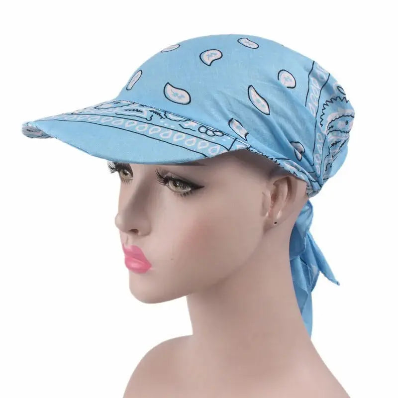 Foulard Casquette chimio bleu Eloise Coeur de Foulard