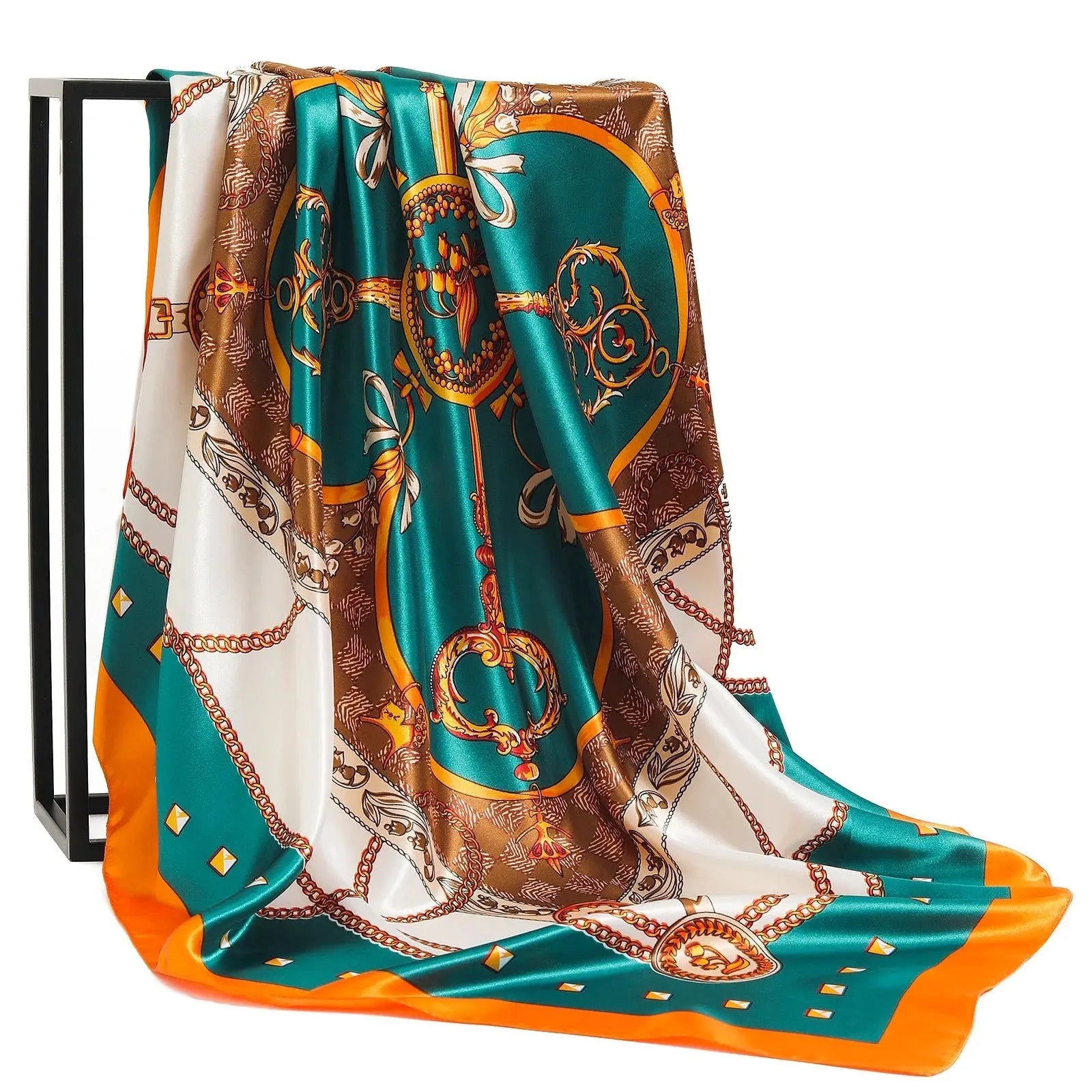 Foulard Chimio Carré Femme Vert Yasmine - Coeur de Foulard