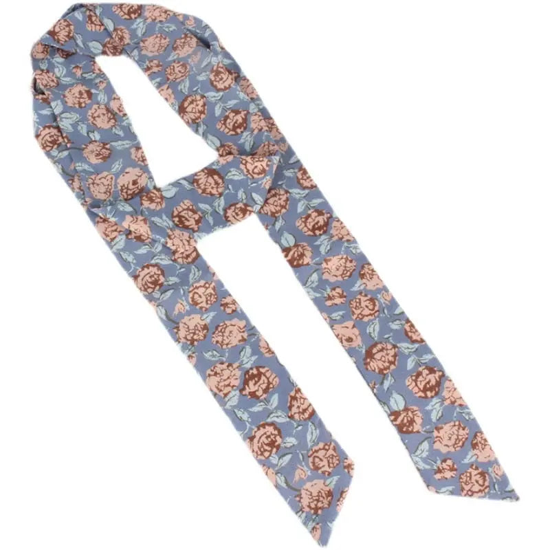 Ceinture foulard bleue bouquet de roses Ma boutique