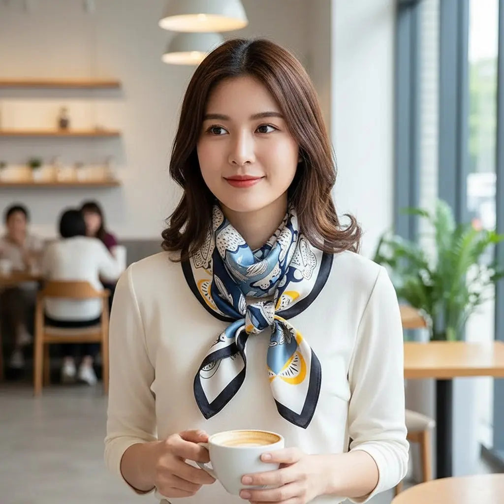 Carré de Soie - HUONG - Coeur de Foulard