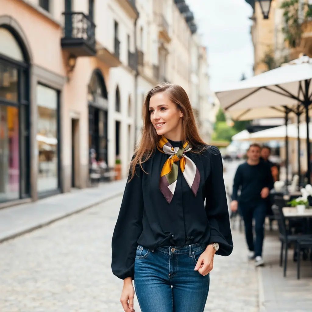 Carré de Soie - LUNA - Coeur de Foulard