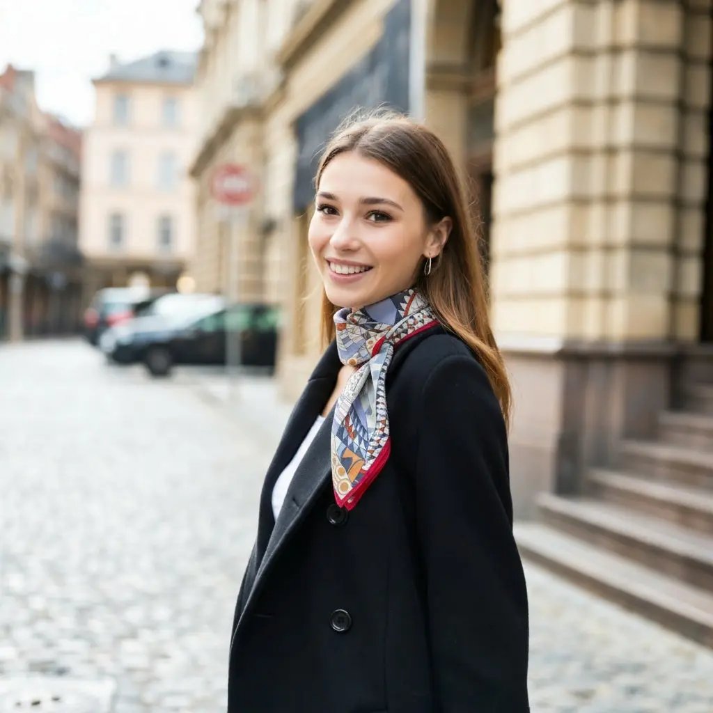 Carré Soie - AGRAFENA - Coeur de Foulard