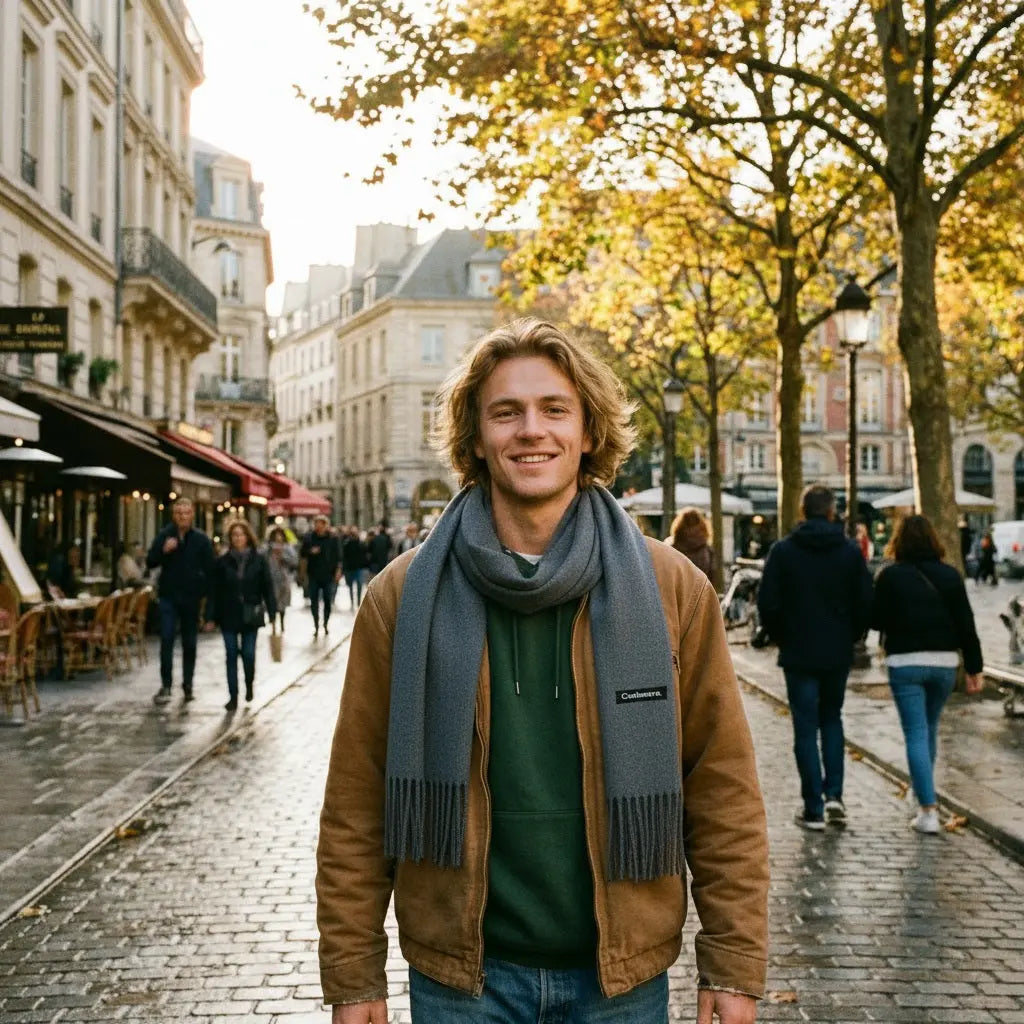 Echarpe cachemire homme EASTON - Coeur de Foulard