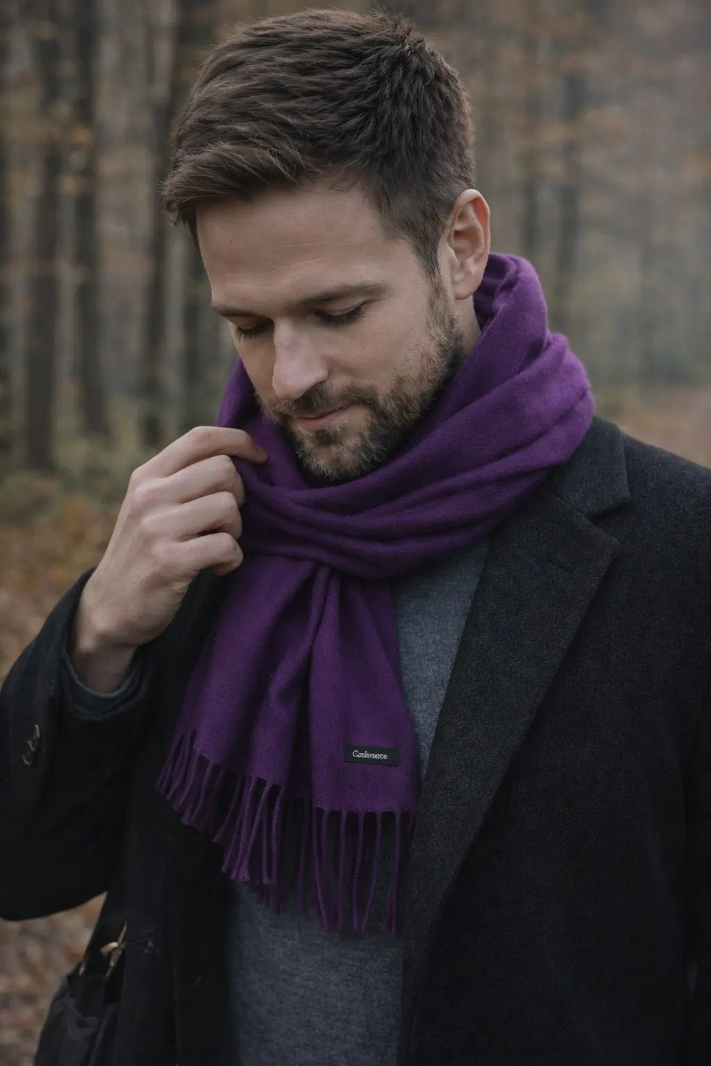 Echarpe cachemire homme EVERETT bis - Coeur de Foulard