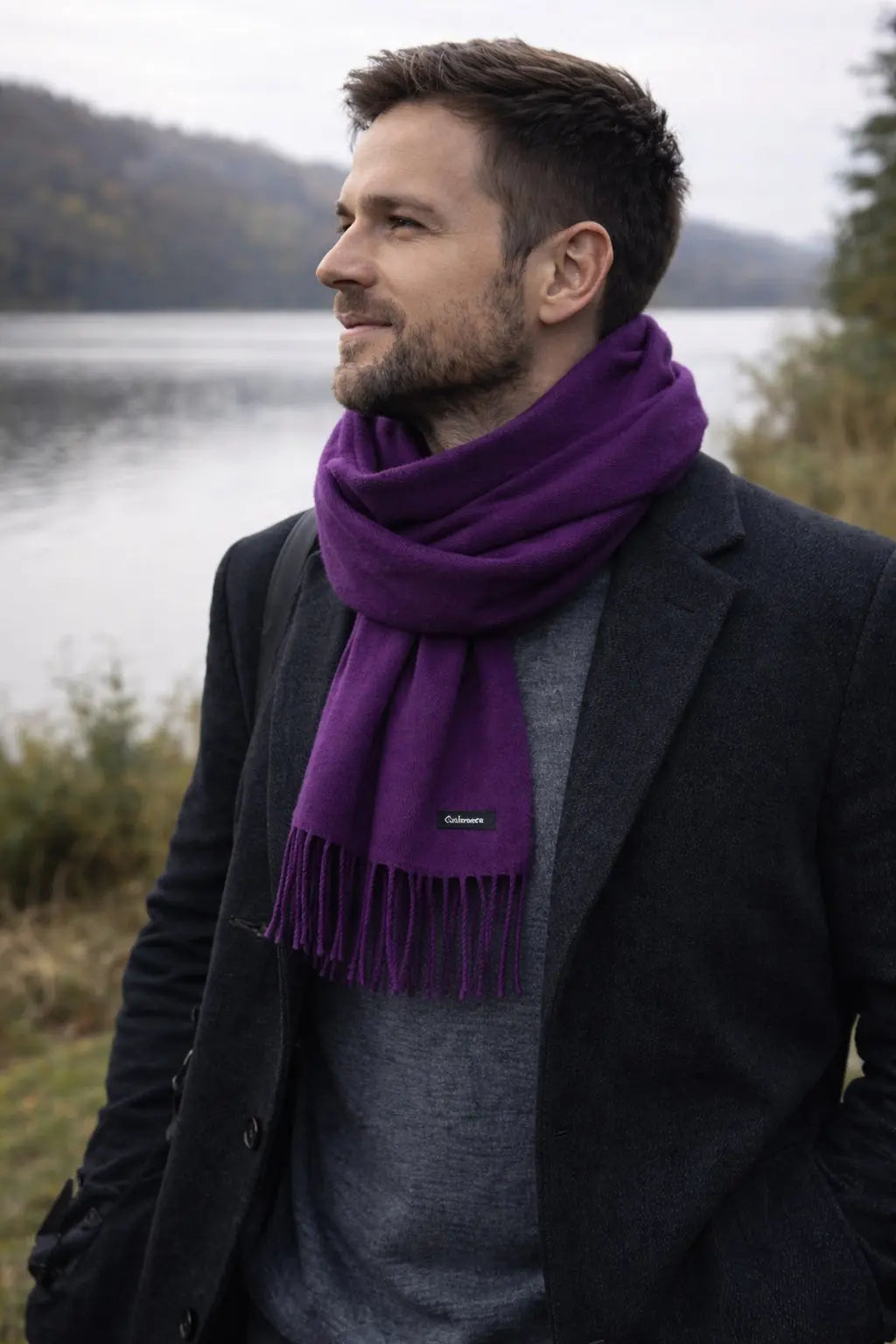 Echarpe cachemire homme EVERETT bis - Coeur de Foulard