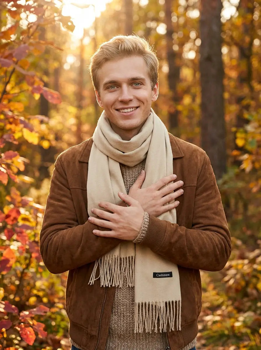 Echarpe cachemire homme JADEN  - Coeur de Foulard