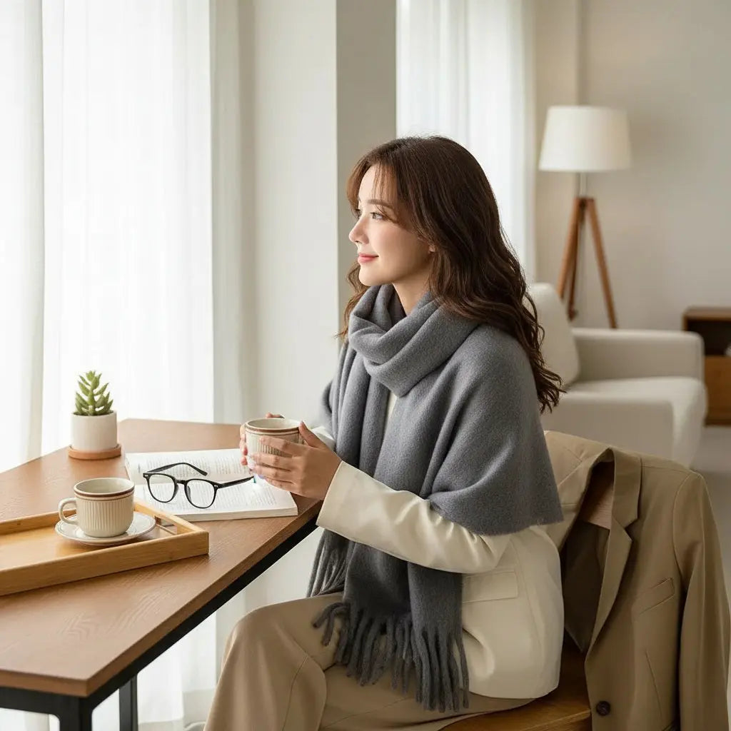 Echarpe femme hiver EVANGELINE - Coeur de Foulard