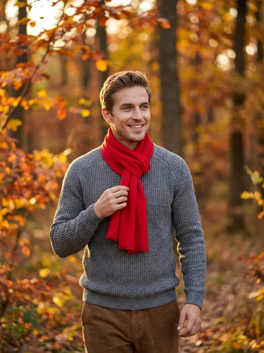Echarpe pour homme rouge JAYDEN - Coeur de Foulard