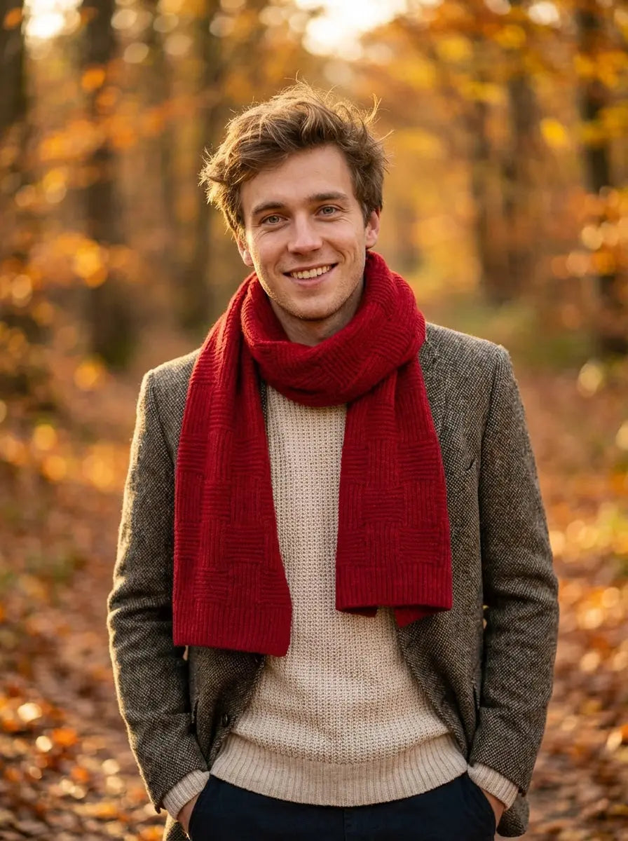 Echarpe pour homme rouge JESSE Coeur de Foulard